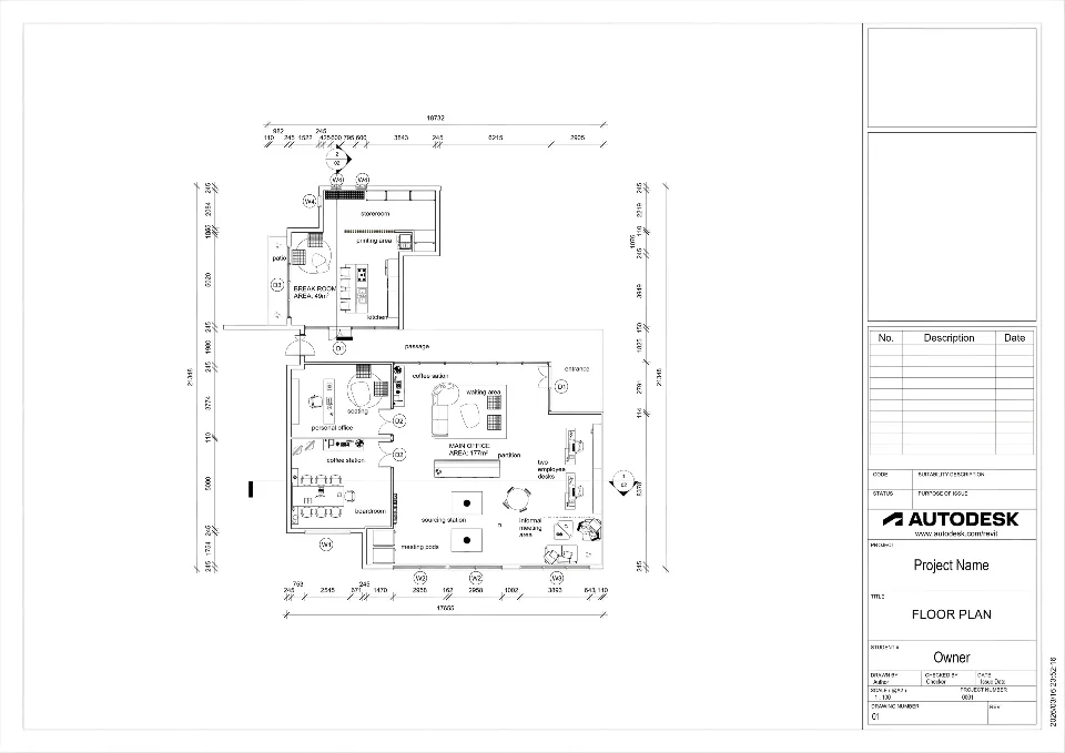Floor plan, scale 1:100
