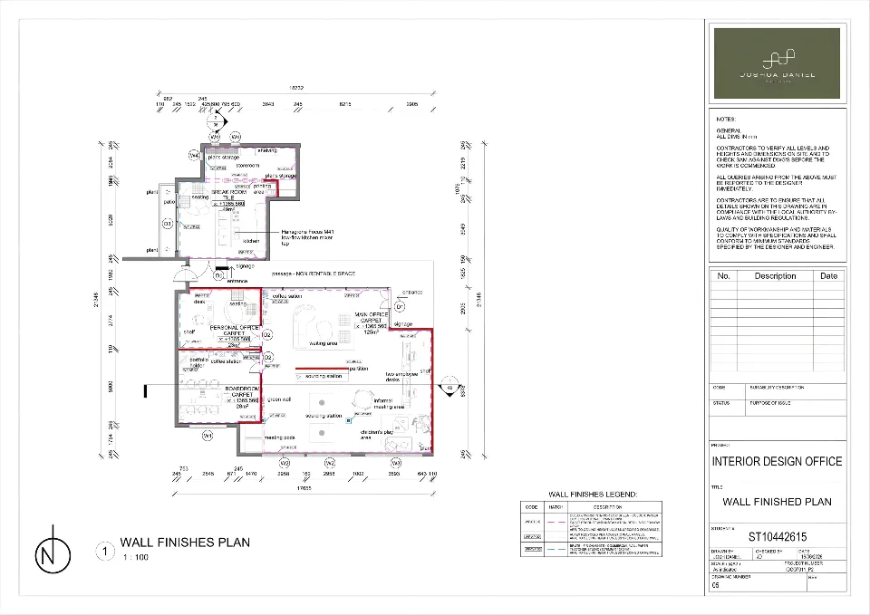 Wall finishes plan