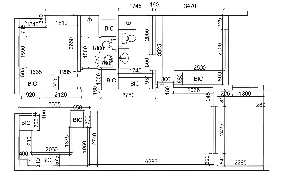 Dimensioned floor plan