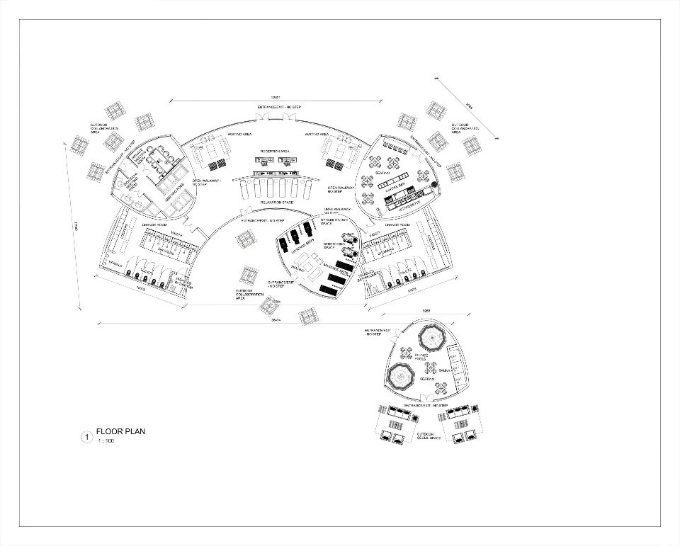Floor plan, scale 1:100